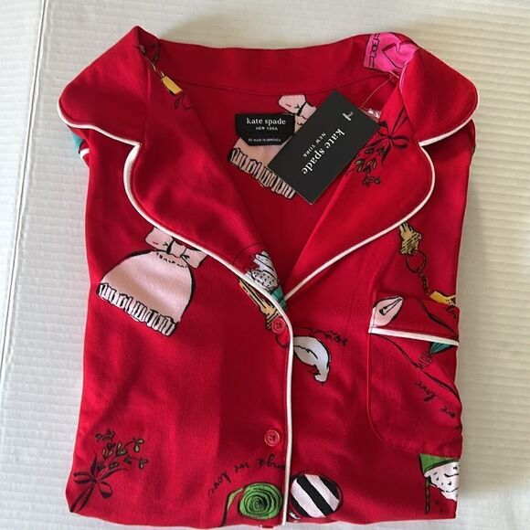 Kate Spade Holiday PJ Top - Picture 2 of 11